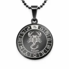 Anhänger Rohling Edelstahl Rund 30 mm • Personalisierbar, Farbton Schwarz