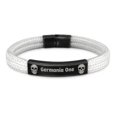 Segeltau Armband 2 x Ø 4 mm mit Edelstahl Magnetverschluss und Gravurplatte, Vintage • Personalisierbar, Farbauswahl