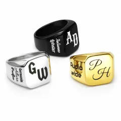 Siegelring aus Edelstahl mit Gravur – Persönlich. Zeitlos. Stilvoll. In Silber, Schwarz & Gold.