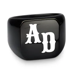 Siegelring Edelstahl mit Monogramm Lasergravur 16x16 mm • Personalisierbar