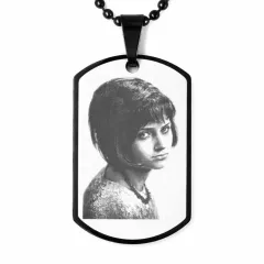 Edelstahl Anhänger Schwarz mit Foto, Text & Motiv Gravur inkl. 60 cm Kugelkette in schwarz • Personalisierbar