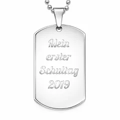 Edelstahl Anhänger Silber mit Wunschgravur inkl. 60 cm Kugelkette in silber • Personalisierbar