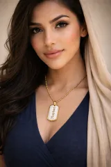 Edelstahl Anhänger Gold mit Wunschgravur inkl. goldfarbener 60 cm langen Kugelkette • Personalisierbar