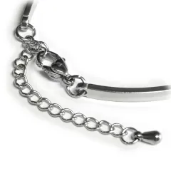 Armband Rohling Edelstahl Rund innen Ø 20 mm • Farbton Silber mit Verlängerungskettchen