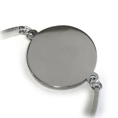 Armband Rohling Edelstahl Rund innen Ø 20 mm • Farbton Silber mit Verlängerungskettchen