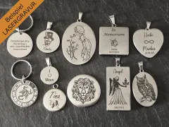 Armband Rohling Edelstahl Rund innen Ø 20 mm • Farbton Silber mit Verlängerungskettchen