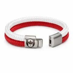 Segeltau Armband KANADA Ahornblatt 2 x Ø 6 mm mit Edelstahl Magnetverschluss • Personalisierbar