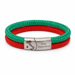 Segeltau Armband ITALIEN Stiefel 2 x Ø 6 mm mit Edelstahl Magnetverschluss • Personalisierbar