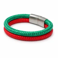 Segeltau Armband ITALIEN Stiefel 2 x Ø 6 mm mit Edelstahl Magnetverschluss • Personalisierbar