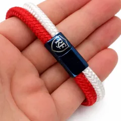 Segeltau Armband FRANKREICH RF 2 x Ø 6 mm mit Edelstahl Magnetverschluss • Personalisierbar