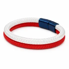 Segeltau Armband GROßBRITANNIEN Union Jack 2 x Ø 6 mm mit Edelstahl Magnetverschluss • Personalisierbar