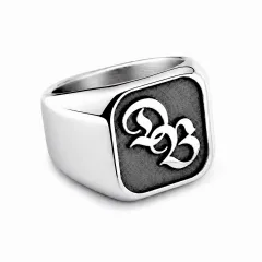 Siegelring Edelstahl mit Monogramm Tiefengravur 16x16 mm • Personalisierbar