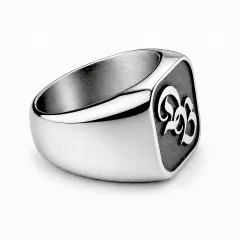 Siegelring Edelstahl mit Monogramm Tiefengravur 16x16 mm • Personalisierbar