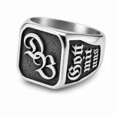 Siegelring Edelstahl mit individueller Tiefengravur 16x16 mm • Personalisierbar