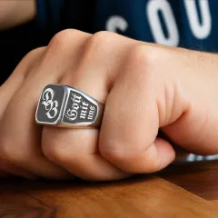 Siegelring Edelstahl mit individueller Tiefengravur 16x16 mm • Personalisierbar