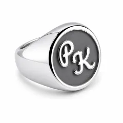 Siegelring Edelstahl mit Monogramm Tiefengravur 16x16 mm • Personalisierbar