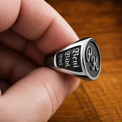 Siegelring Edelstahl mit individueller Tiefengravur Ø 21 • Personalisierbar
