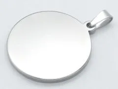 Anhänger Rohling Edelstahl Rund / Innen Ø 20 mm - BRD 50 Pfennig 1949 - 2001 » Personalisierbar, Farbton Silber