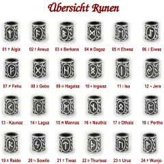 edelstahl perle mit nordischem runenmotiv