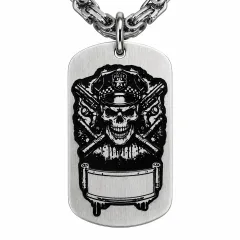 Anhänger Dog Tag aus Edelstahl mit Tiefengravur, Polizisten-Motiv, mit Wunschgravur