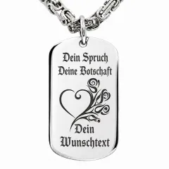 Dog Tag Edelstahl Anhänger mit Gravur