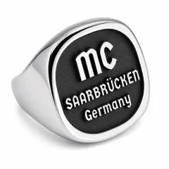 Siegelring aus Edelstahl XXL mit individueller Tiefengravur 23 x 23 mm, inklusive Gravur - Oben