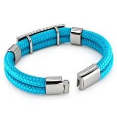 Segeltau-Armband mit SKARABÄUS Motiv 2 x Ø 6 mm mit Edelstahl Magnetverschluss und Hieroglyphen Wunschgravur