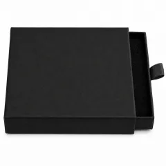 Schmuckschachtel aus Kraftpapier mit Schaumstoffeinlage, 10 × 10 × 2 cm, Farbe Schwarz