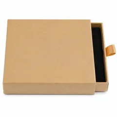 Schmuckschachtel aus Kraftpapier mit Schaumstoffeinlage, 10 × 10 × 2 cm, Farbe Natur