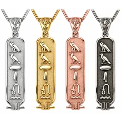 Ägyptische Namenskartusche aus 925 Sterling Silber – personalisiert mit deinem Namen in Hieroglyphen