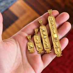 Ägyptische Namenskartusche aus 925 Sterling Silber – personalisiert mit deinem Namen in Hieroglyphen