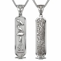 Ägyptische Namenskartusche aus 925 Sterling Silber – personalisiert mit deinem Namen in Hieroglyphen