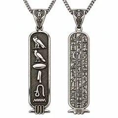 Ägyptische Namenskartusche aus 925 Sterling Silber – personalisiert mit deinem Namen in Hieroglyphen