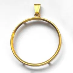 Münzfassungen Ø 13,2 bis 41,2 mm aus Silber 925 - 24 Karat galvanisch vergoldet