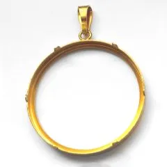 Münzfassung Silber 925 - 24 Karat vergoldet Rückseite