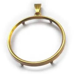 Münzfassung Silber 925 - 24 Karat vergoldet Vorderseite