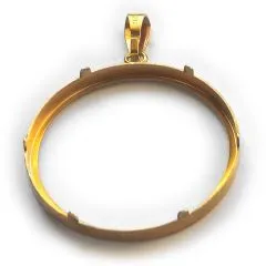 Münzfassung Silber 925 - 24 Karat vergoldet Rückseite