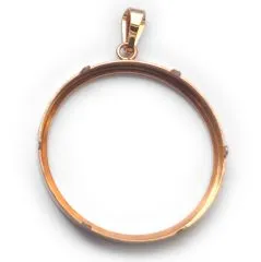 Münzfassung Silber 925 - 24 Karat rosé-vergoldet Rückseite