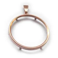 Münzfassung Silber 925 - 24 Karat rosé-vergoldet Vorderseite