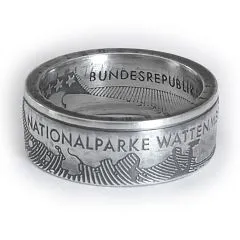 Münzring BRD 10 Euro 2004 Nationalpark Wattenmeer Silber 925er Größe 56 bis 74