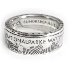 Münzring BRD 10 Euro 2004 Nationalpark Wattenmeer Silber 925er Größe 56 bis 74