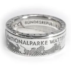 Münzring BRD 10 Euro 2004 Nationalpark Wattenmeer Silber 925er Größe 56 bis 74