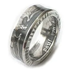 Münzring Deutsches Reich 5 Reichsmark Adler 1936-39 Silber 900er Größe 52 bis 72 • Finish Vintage