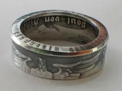 Münzring Deutsches Reich 5 Reichsmark Adler 1936-39 Silber 900er Größe 52 bis 72 • Finish Vintage