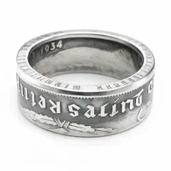 Münzring Deutsches Reich 5 Reichsmark Adler 1936-39 Silber 900er Größe 52 bis 72 • Finish Vintage