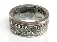 Münzring Kaiserreich 3 Mark Otto König von Bayern Silber 900er Größe 60 bis 74