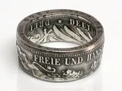 Münzring Kaiserreich 3 Mark Hansestadt Hamburg Silber 900er Größe 60 bis 74