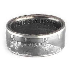 Münzring USA 1/2 Dollar 1967 Kennedy half Silber 400er Größe 58 bis 72