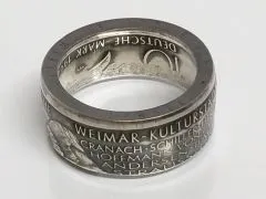 Münzring BRD 10 Mark 1999 Weimar Kulturstadt Goethe Silber 925er Größe 56 bis 72