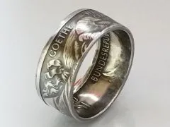 Münzring BRD 10 Mark 1999 Weimar Kulturstadt Goethe Silber 925er Größe 56 bis 72